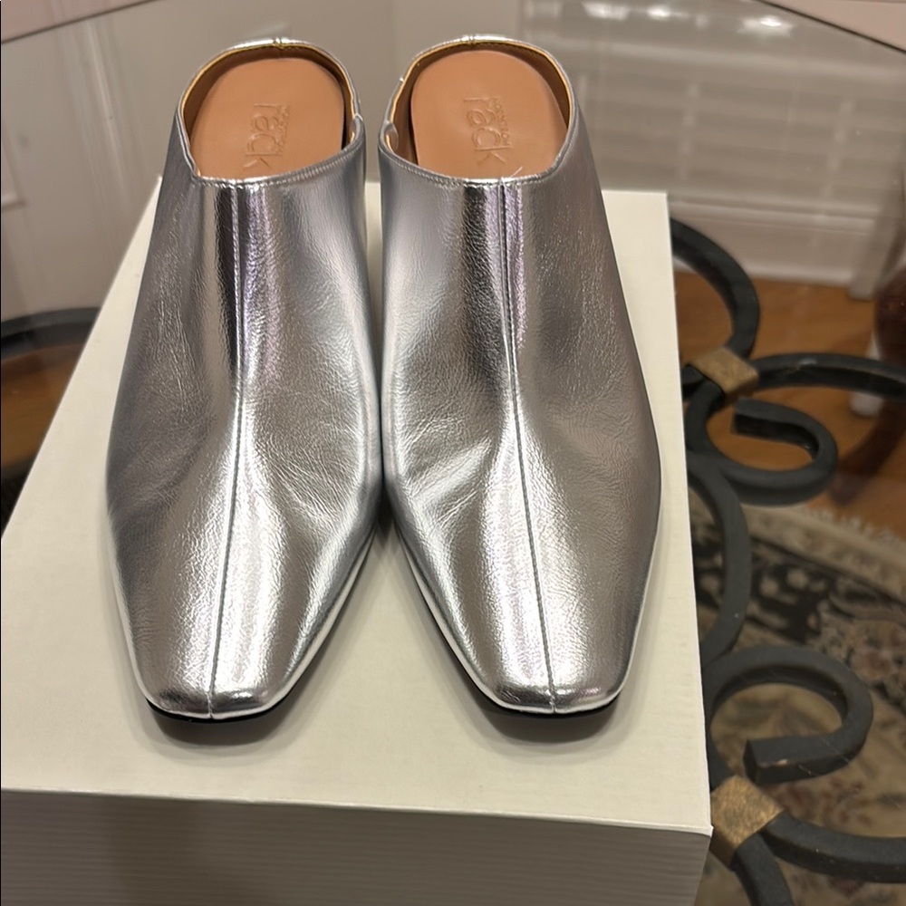 Nordstrom Silver Metallic Mules